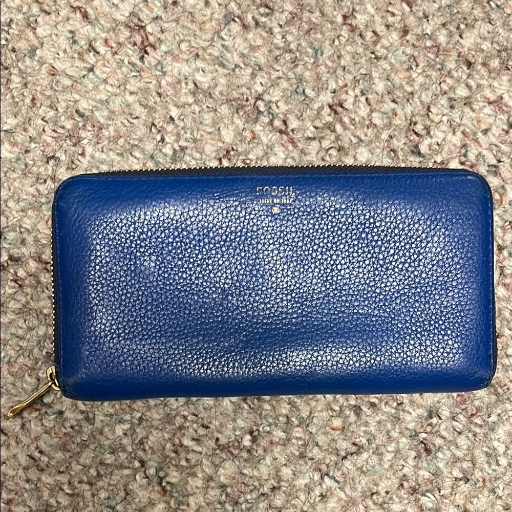 Fossil Blue Leather Wallet
